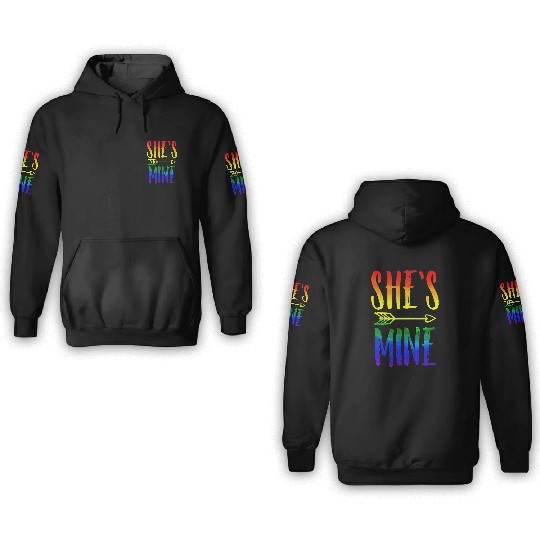 I'm Hers She's Mine LGBT Pride Lesbian Couple 3D Hoodies