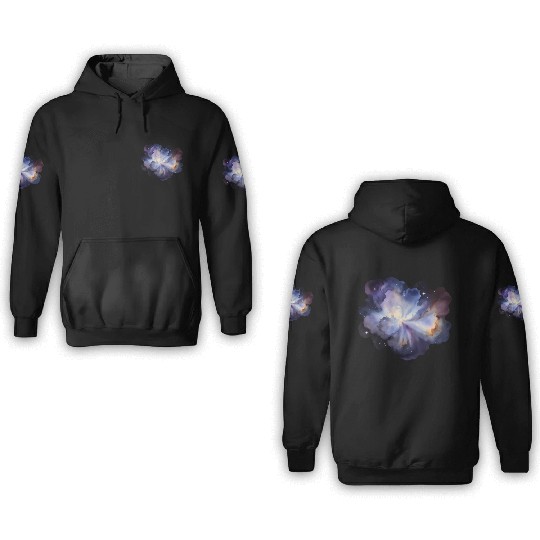 Stellar Watercolor - Supernova Celestial Eruption 3D Hoodies