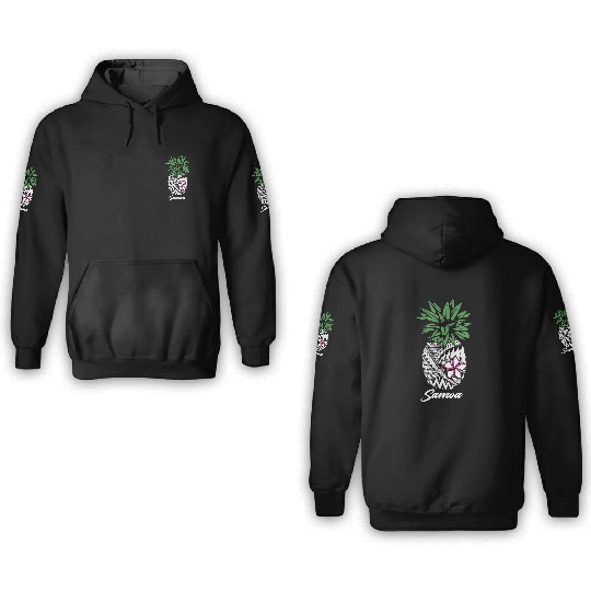 Samoa 3D Hoodies Samoan tribal pineapple