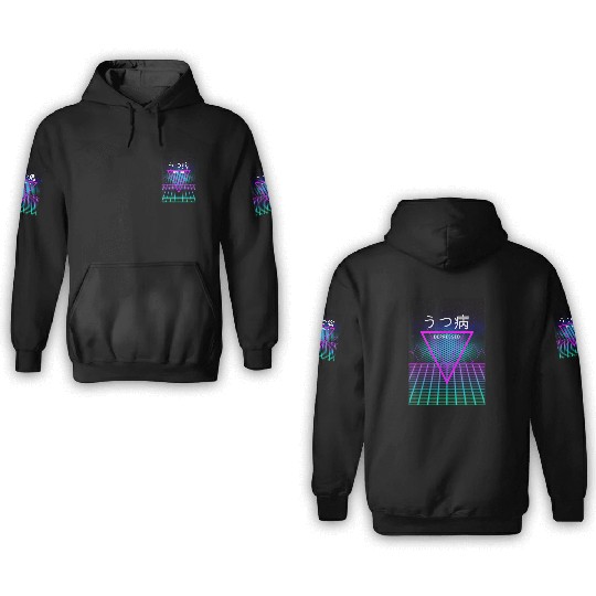 aesthetic vaporwave clothes depressed 3D Hoodies