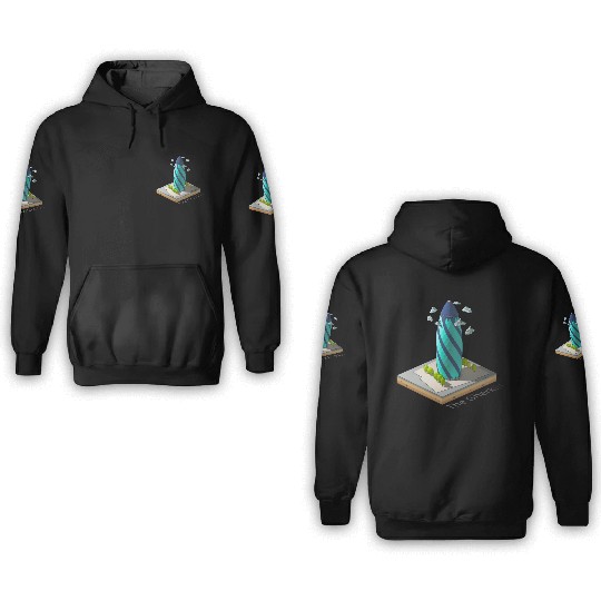 Geometric low poly The Gherkin 3D Hoodies