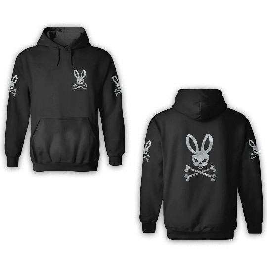 Funny Easter Bunny Crossbones 3D Hoodies