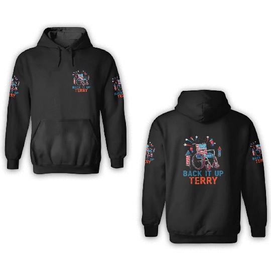 Back Terry Fireworks 4th July 3D Hoodies
