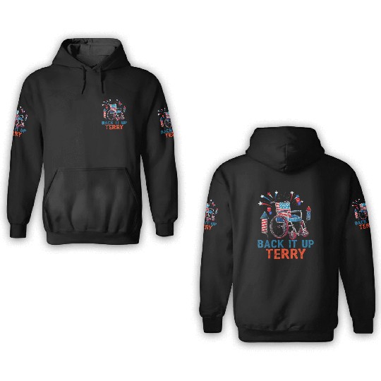 Back Terry Fireworks 4th July 3D Hoodies