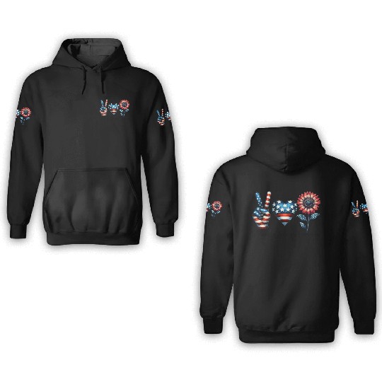 Peace Love America 3D Hoodies