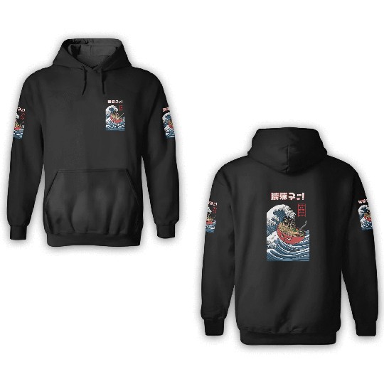The Great Ramen off Kanagawa Classic 3D Hoodies