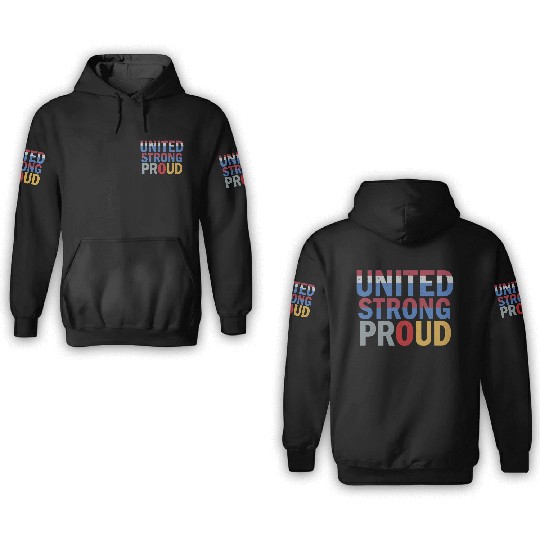 Patriotic United Color Block Design 3D Hoodies