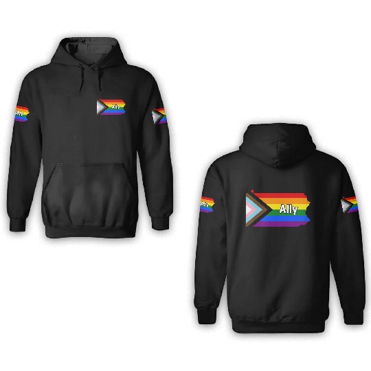 Pennsylvania Pride Ally Progress Flag 3D Hoodies