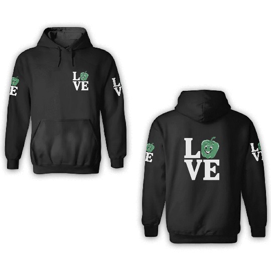 Bell Pepper Love Green 3D Hoodies
