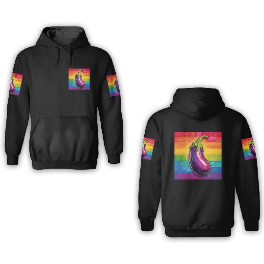 LGBTQ Eggplant 3D Hoodies