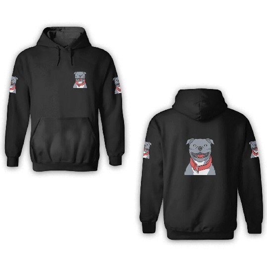 Staffy Owner Staffordshire Bull Terrier Dog Face 3D Hoodies