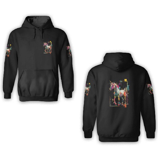 Unicorn Rainbow Animal Illustration 3D Hoodies
