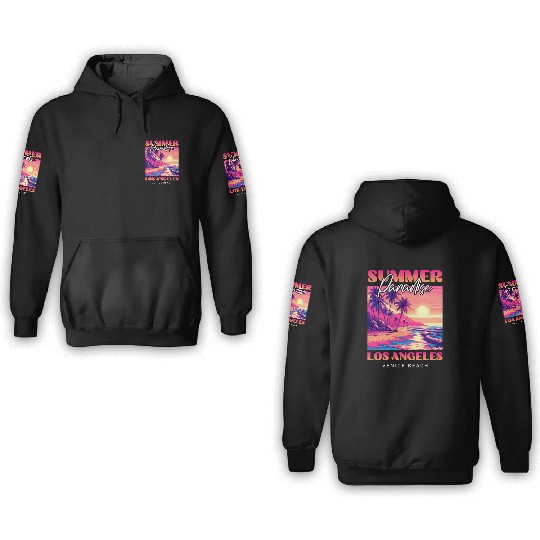 Summer Paradise Los Angeles Venice Beach 3D Hoodies