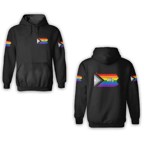 Pennsylvania Pride Ally Progress Flag 3D Hoodies