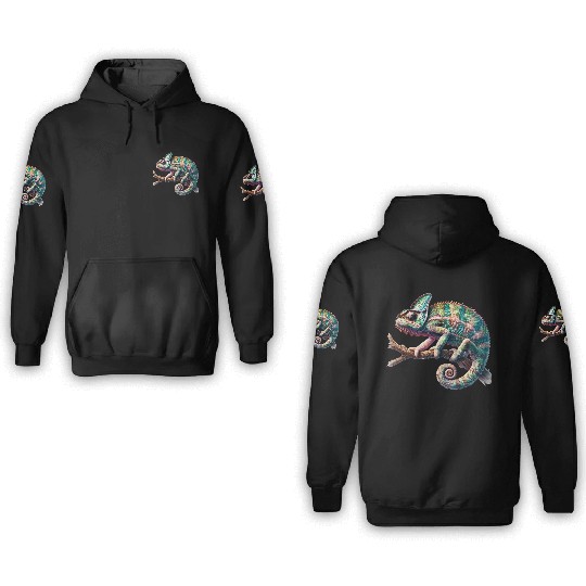 fascinating, lively chameleon motif 3D Hoodies
