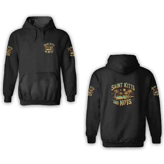Saint Kitts And Nevis Souvenir Tropical Paradise 3D Hoodies