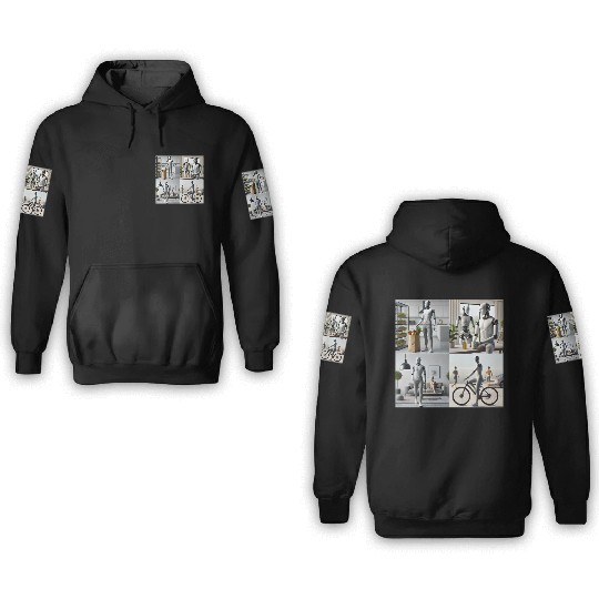 Robot Busy Being Human 3D Hoodies