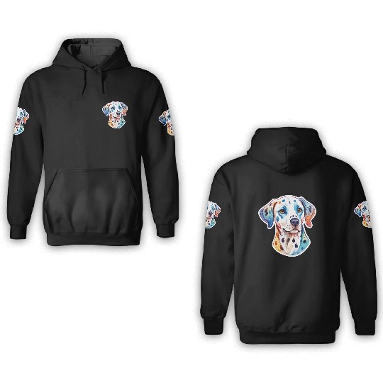 Dalmatian Dog Watercolor 3D Hoodies