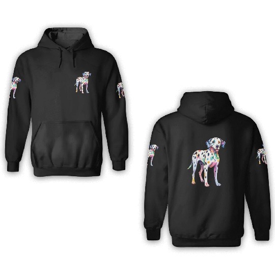Dalmatian Dog Watercolor 3D Hoodies