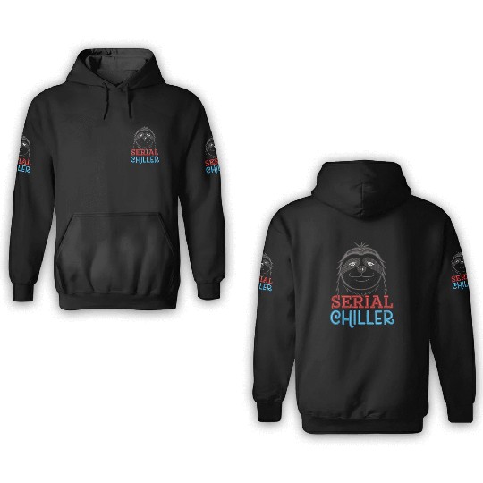 Serial Chiller Funny Sloth Embrodery Effect 3D Hoodies