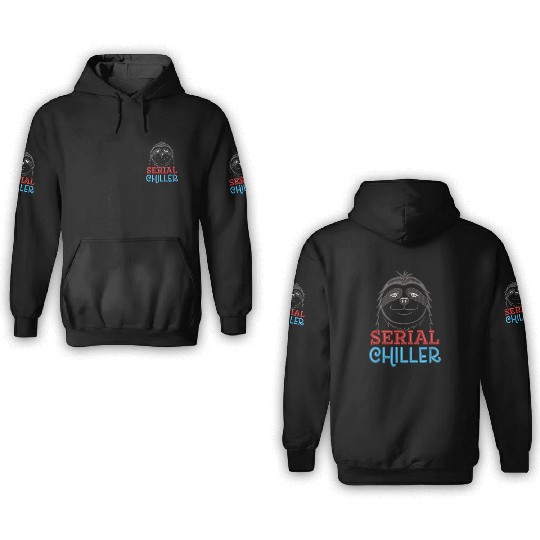 Serial Chiller Funny Sloth Embrodery Effect 3D Hoodies