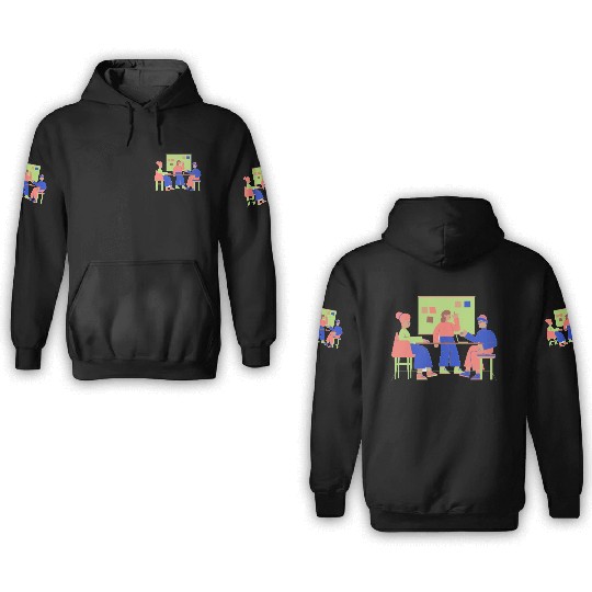 Flat Clean Casual Work & Company Life 3D Hoodies