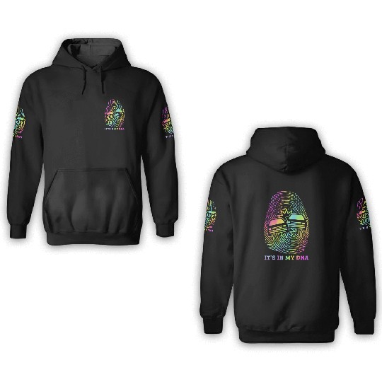 Retro Demolition Derby Finger Print It's In My DNA 3D Hoodies