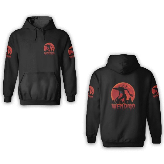 Cryptid Monsters Folk Wendigo Cryptid Creepy 3D Hoodies