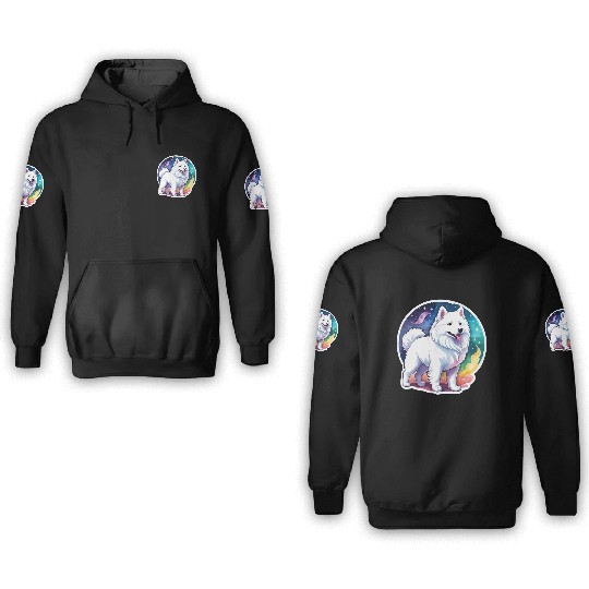 Samoyed Dog Watercolor 3D Hoodies