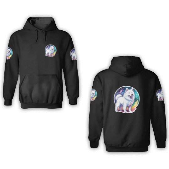 Samoyed Dog Watercolor 3D Hoodies