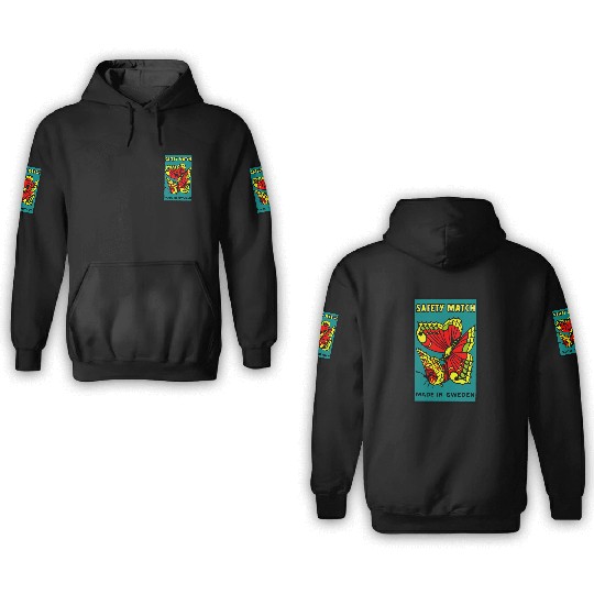 Swedish Safety Matches Butterflies 3D Hoodies
