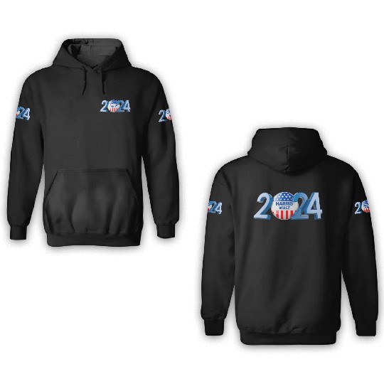US Election 2024 Trust Harris + Walz 3D Hoodies