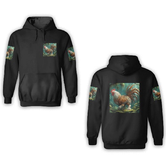 The chicken-leopard 3D Hoodies