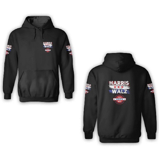 Kamala Harris & Tim Walz: Your vote matters 2024 3D Hoodies