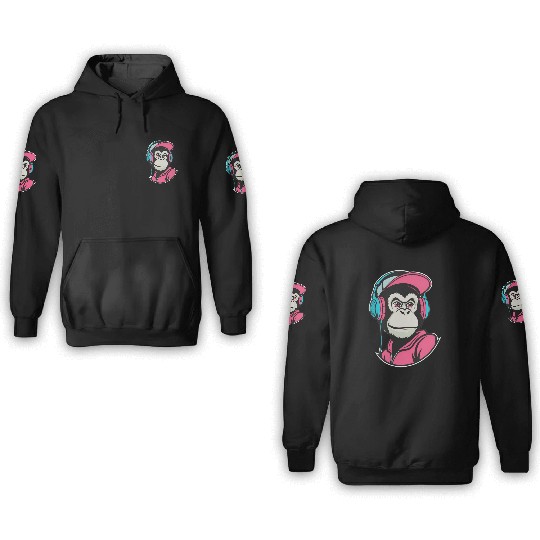 A Cool Hiphop Monkey 3D Hoodies