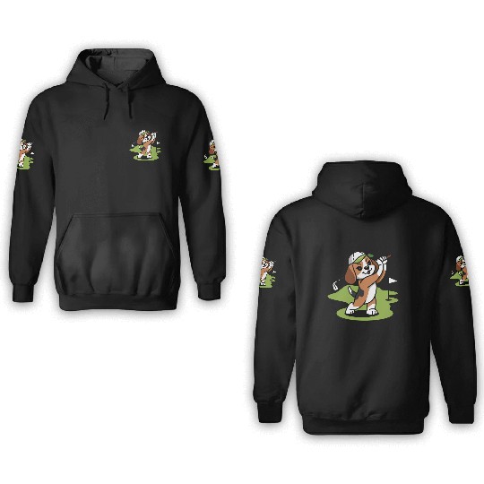 beagle dog golf 3D Hoodies