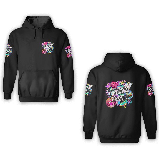 4th Grade 90s Back to School Grade School 90s 3D Hoodies