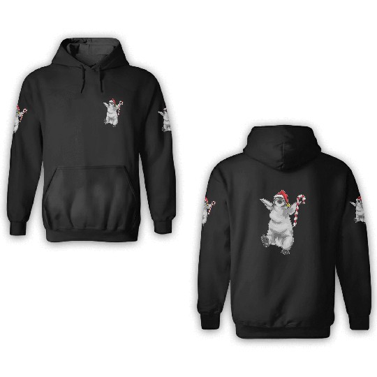 Penguin Christmas Candy cane 3D Hoodies