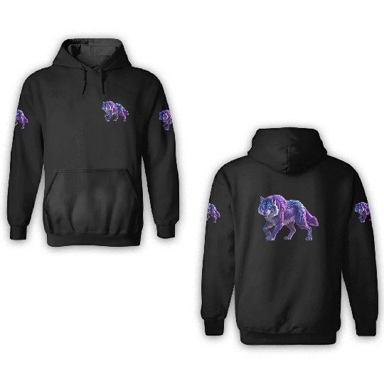Neon Wolf 3D Hoodies