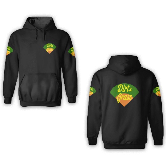 Dirt & Grass Diamond Baseball/Softball 3D Hoodies