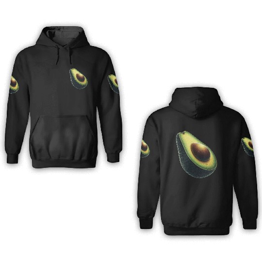 Avocado food art vegan design 3D Hoodies