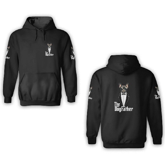 The Dogfather Funny dog dad French Bulldog 3D Hoodies