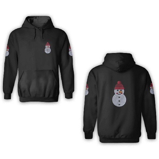 Snowman embroidered 3D Hoodies