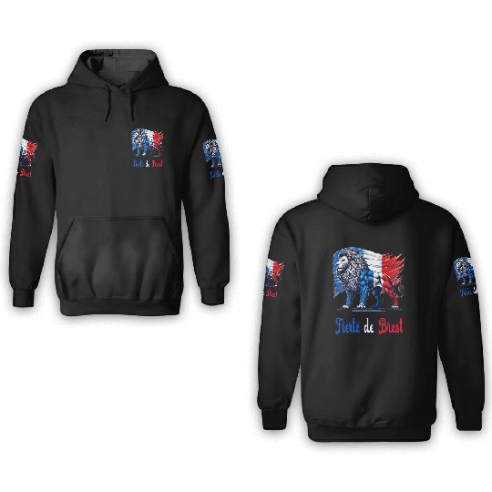 The proud Brest flag design 3D Hoodies