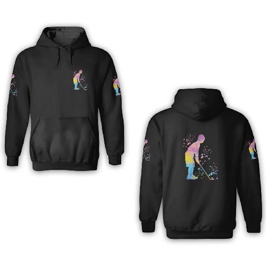 Golfer Colorsplash Kids Miniature Golf 3D Hoodies