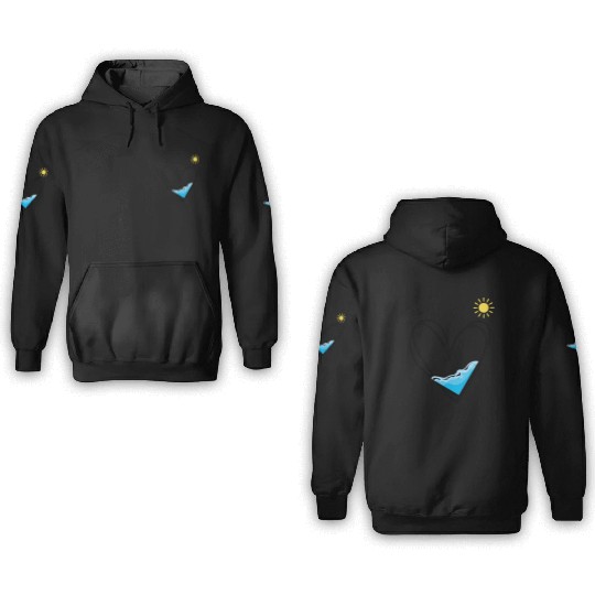 Heart with water and sun 3D Hoodies