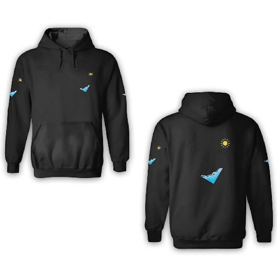 Heart with water and sun 3D Hoodies