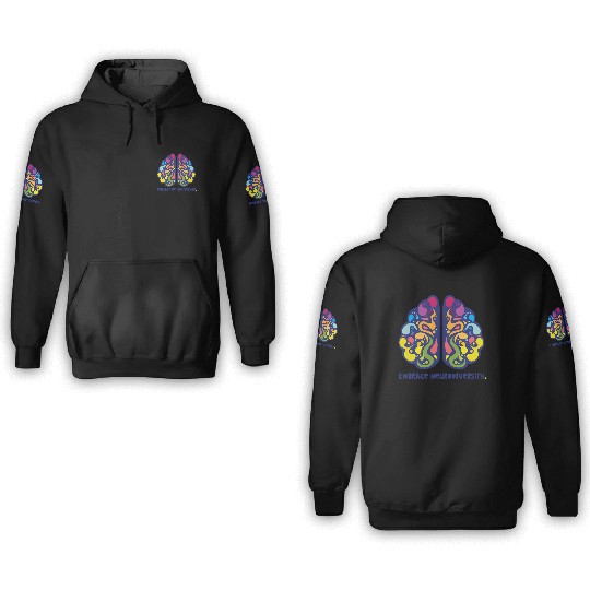 embrace neurodiversity 3D Hoodies