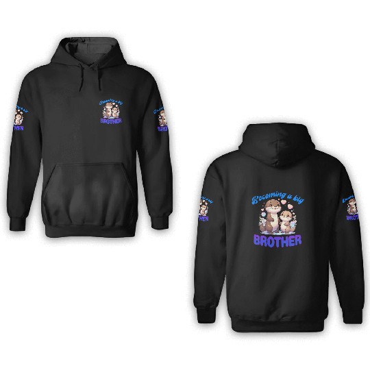 Soon I'll Be A Big Brother Sweet Otter Brother 3D Hoodies