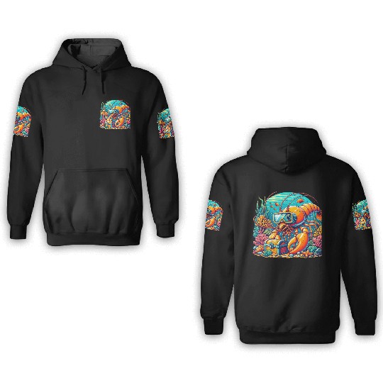 Shrimp Exploration-Underwater Adventure 3D Hoodies